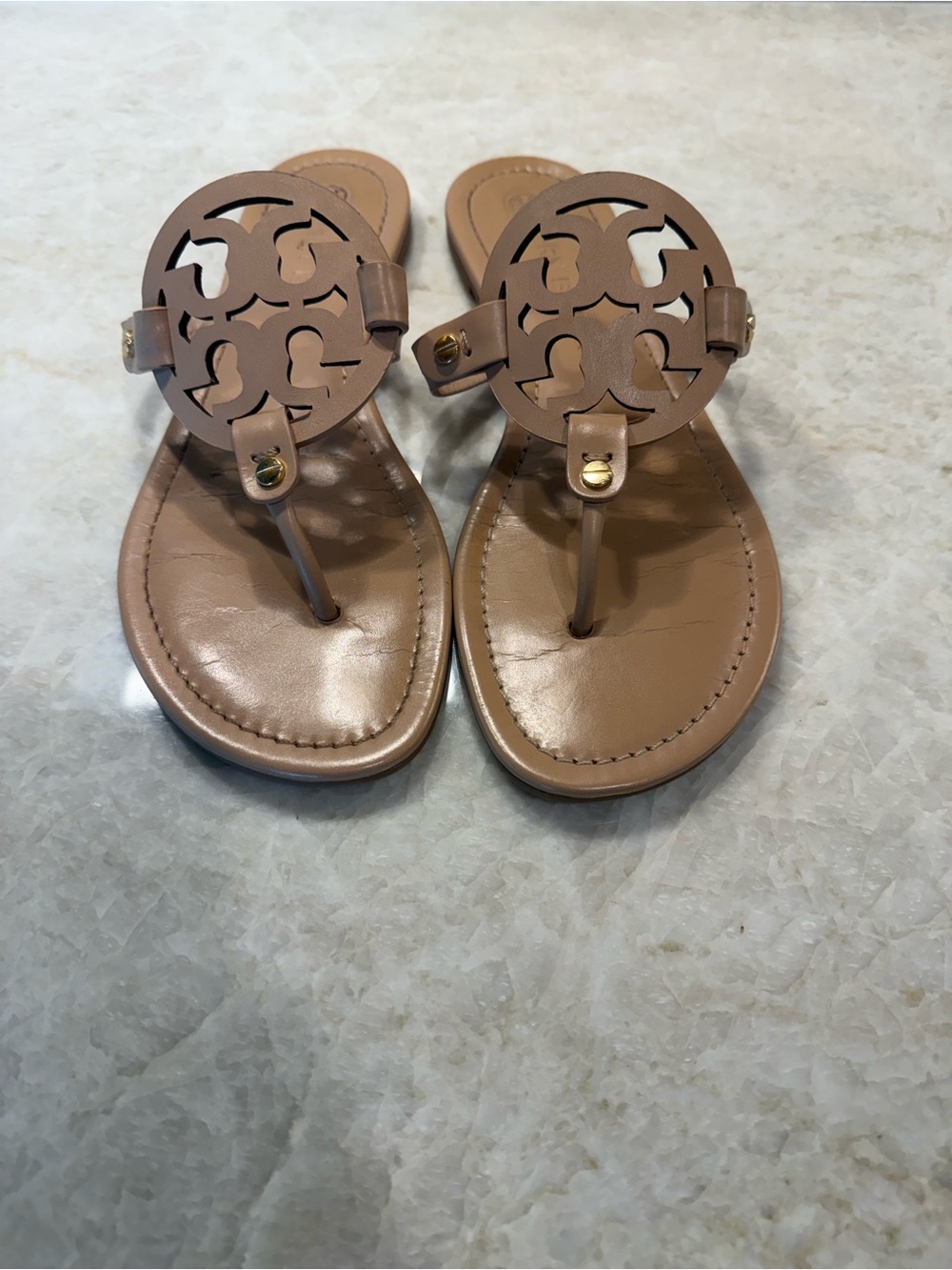 Tory Burch Miller Thong Sandal 9.5 Light Sand - Picture 2 of 15